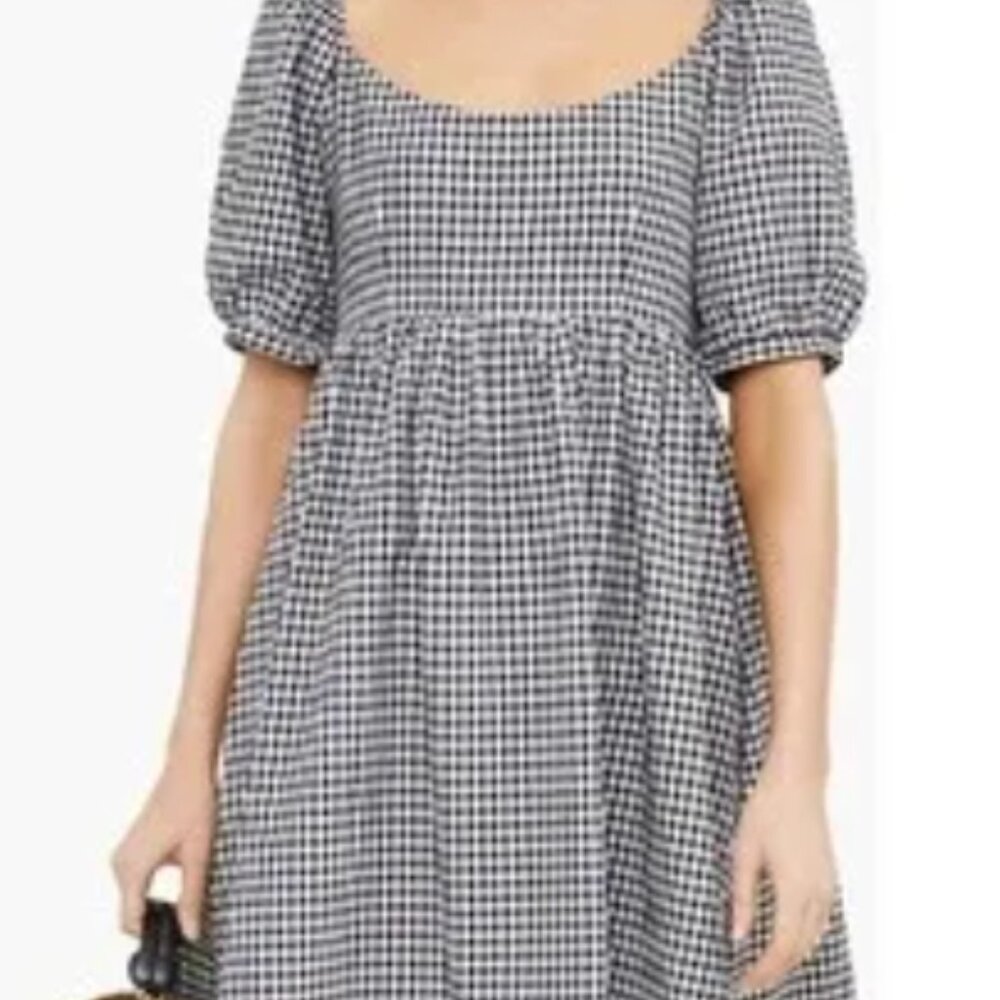 Pomander Place Black & White Gingham Puff Sleeve Dress | M | Tuckernuck